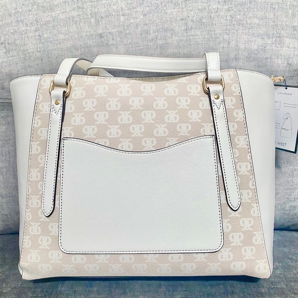 Nine West Garner Cream Logo Tote 4 in 1 bag NWT